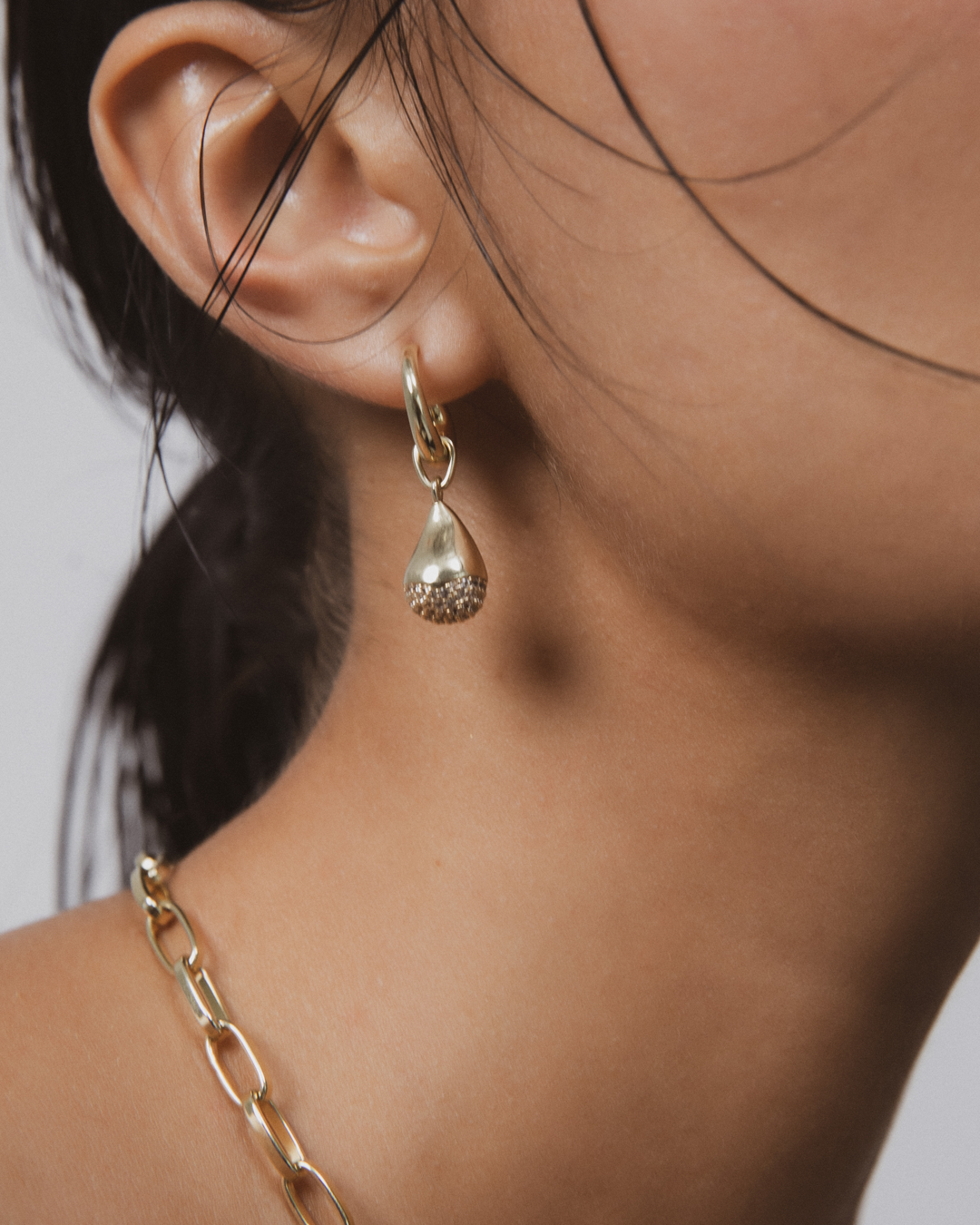 Droplet Pavè Charm Earrings