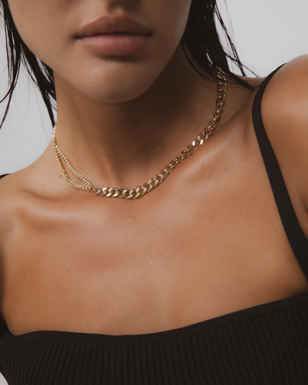 Amplify Double Curb Chain Choker - 440mm