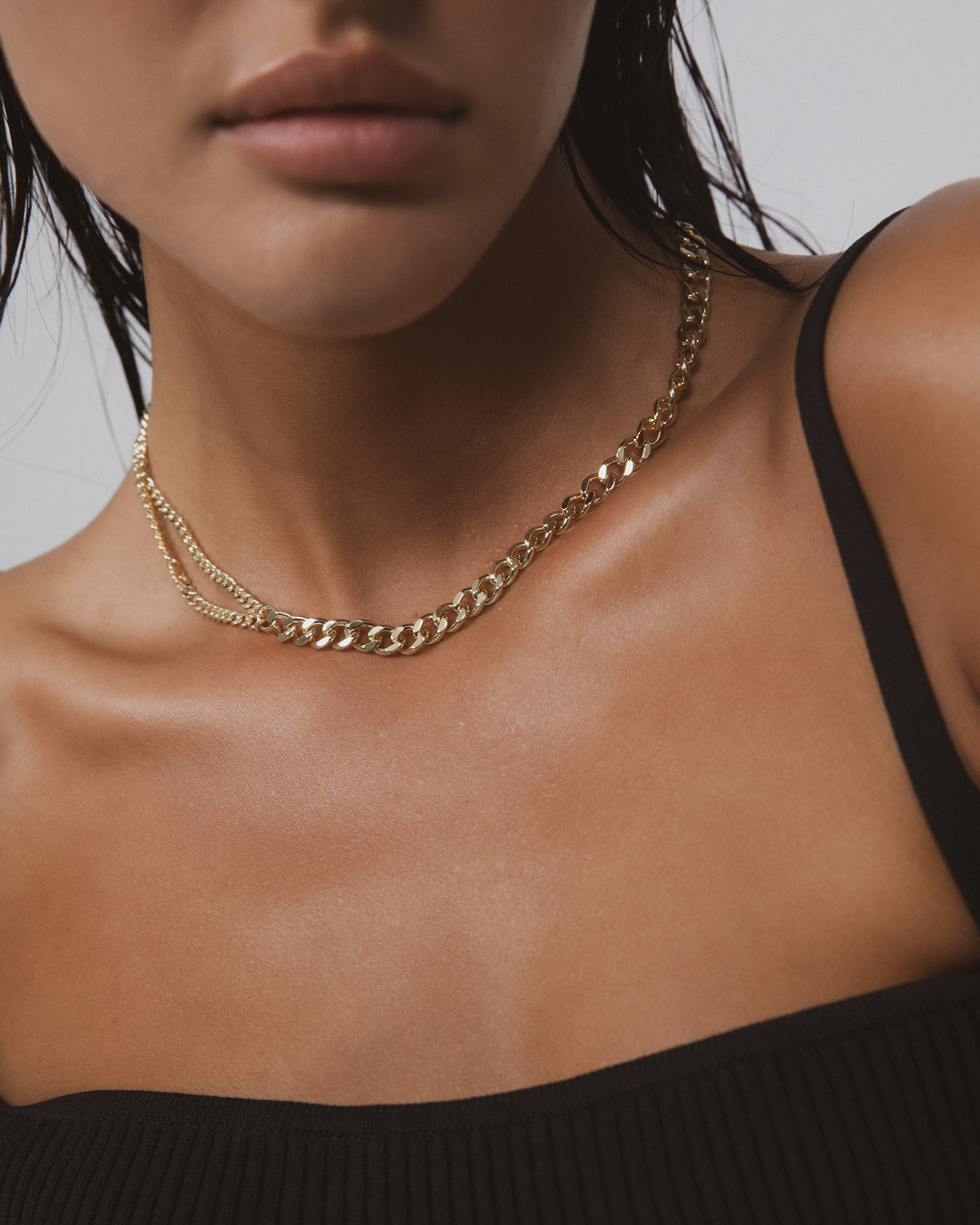 Amplify Double Curb Chain Choker - 440mm