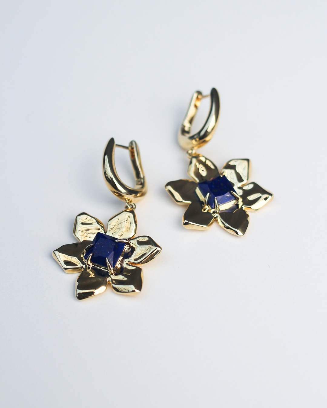 Flower Power Charm Earrings - Lapis