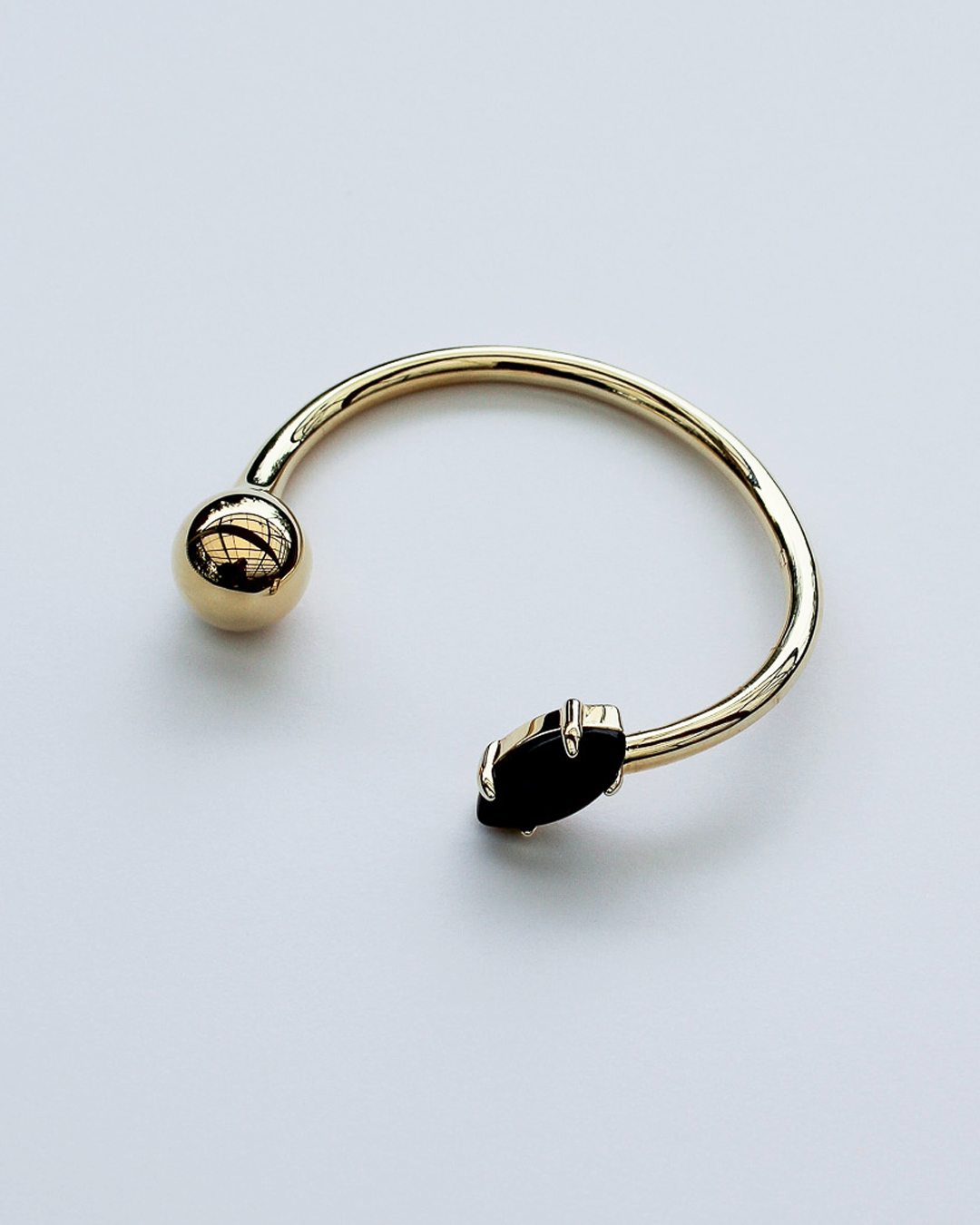 Droplet Gemstone Wrist Cuff - Onyx