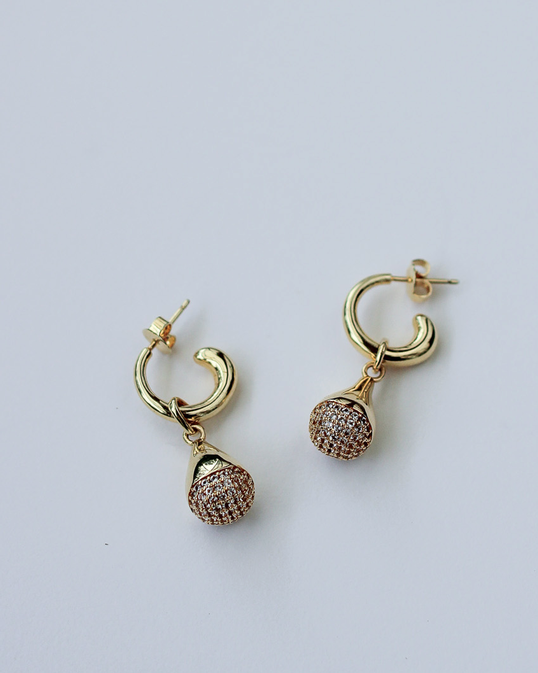 Droplet Pavè Charm Earrings