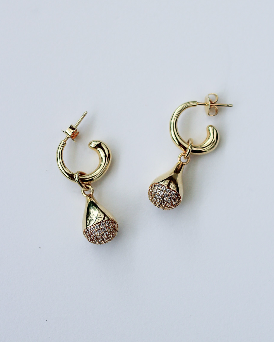 Droplet Pavè Charm Earrings