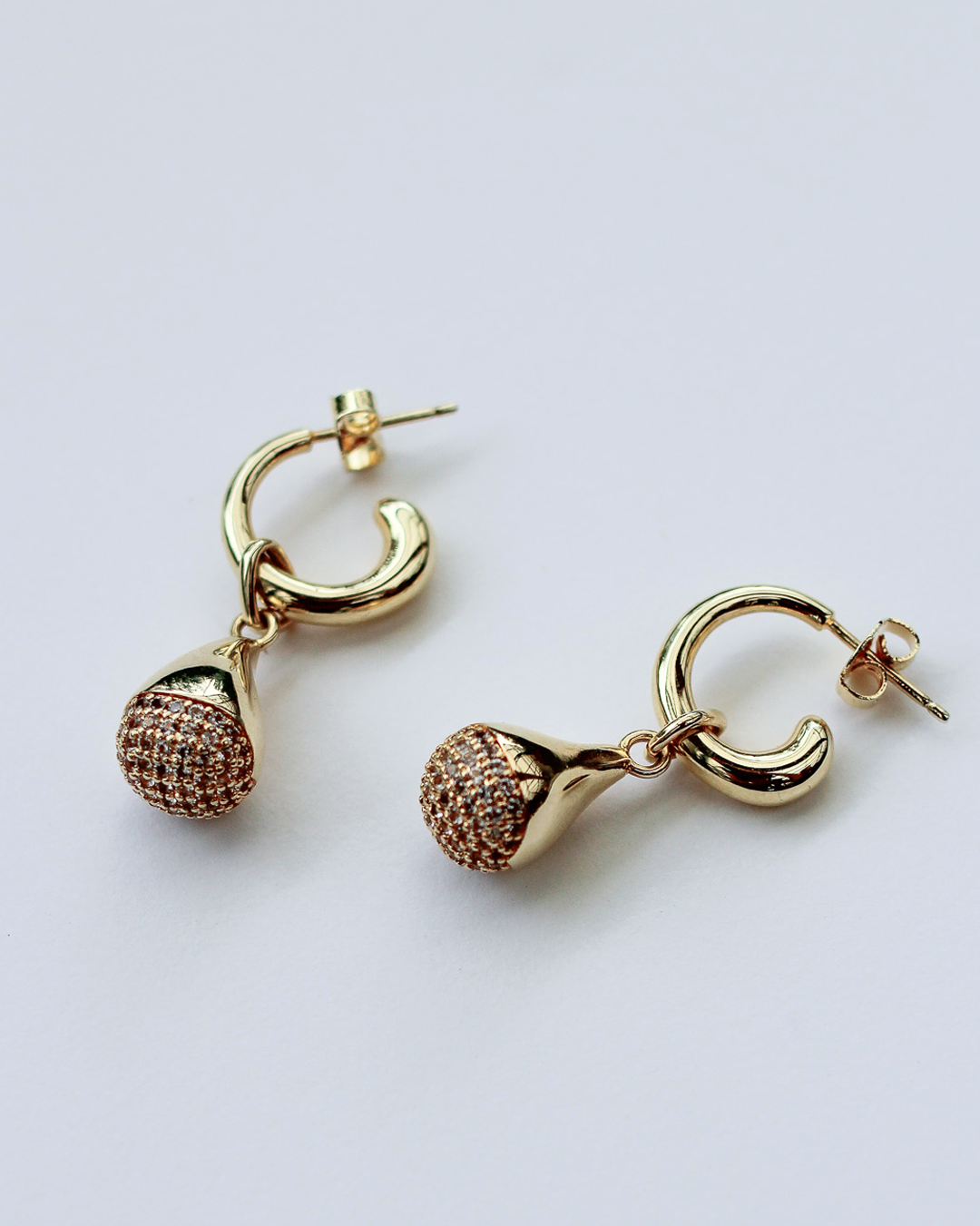 Droplet Pavè Charm Earrings