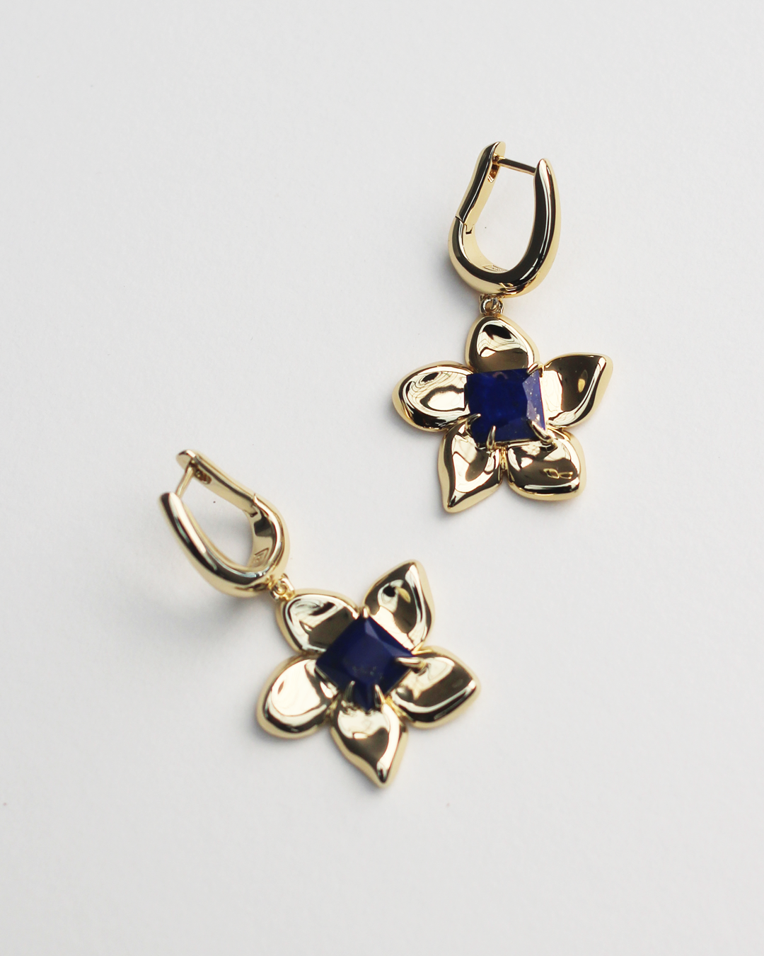 Flower Power Charm Earrings - Lapis