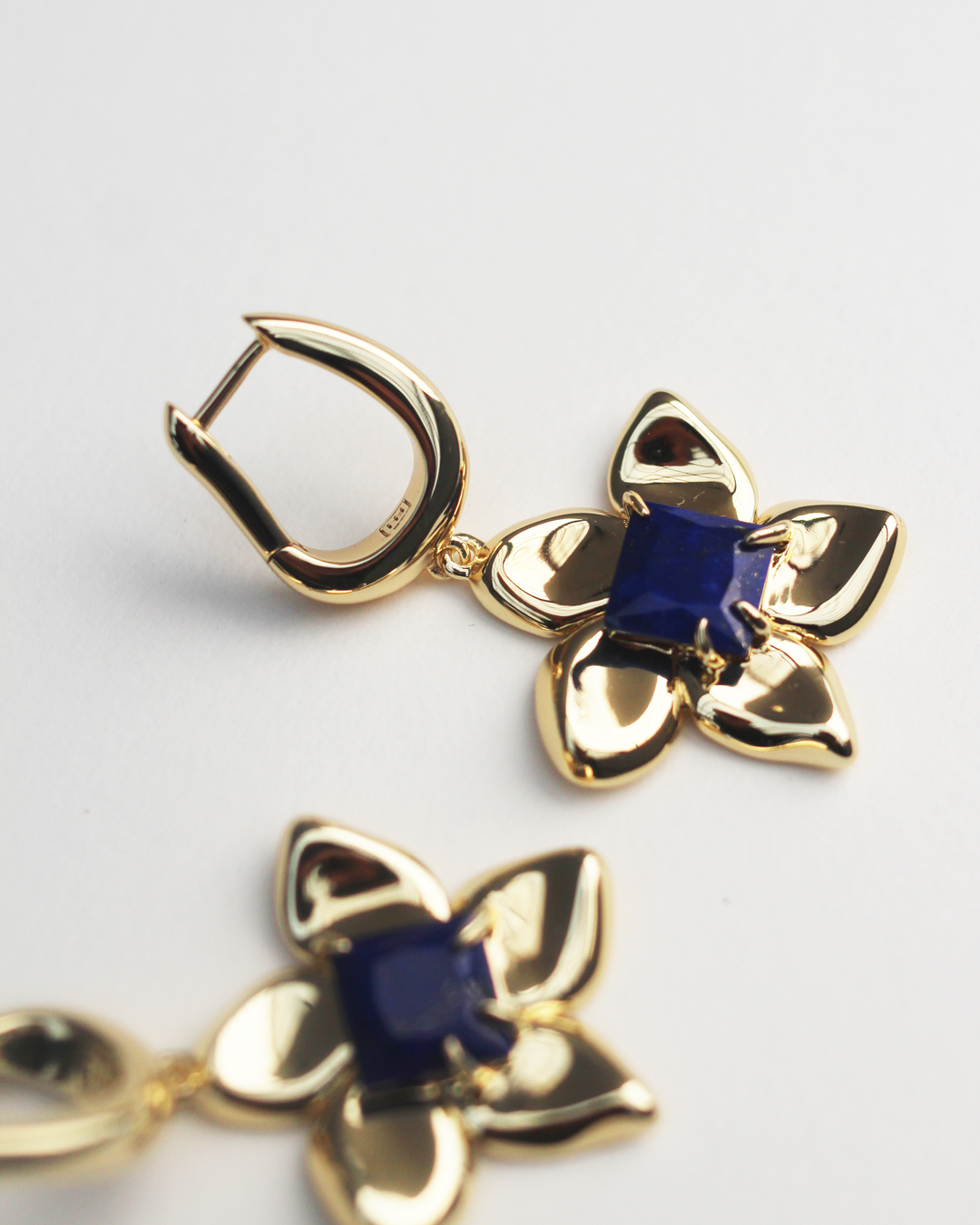 Flower Power Charm Earrings - Lapis