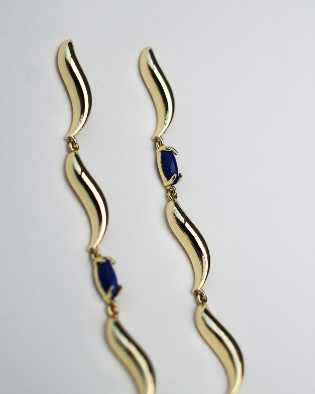 Wipeout Drop Earrings - Lapis