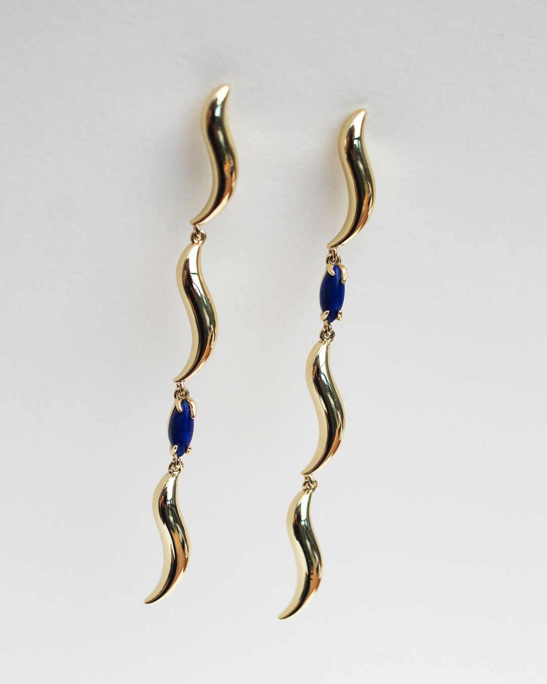 Wipeout Drop Earrings - Lapis